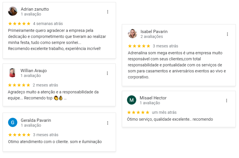 Imagem dos depoimentos